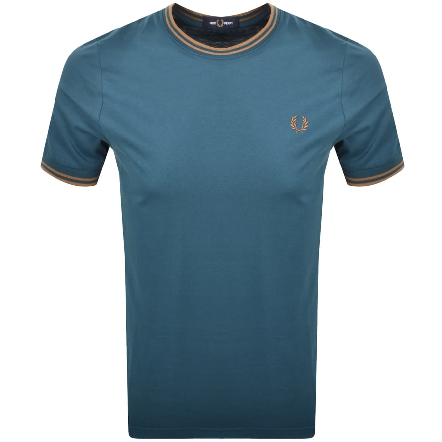 Image number 1 for Fred Perry Twin Tipped T Shirt Dark Petrol Blue