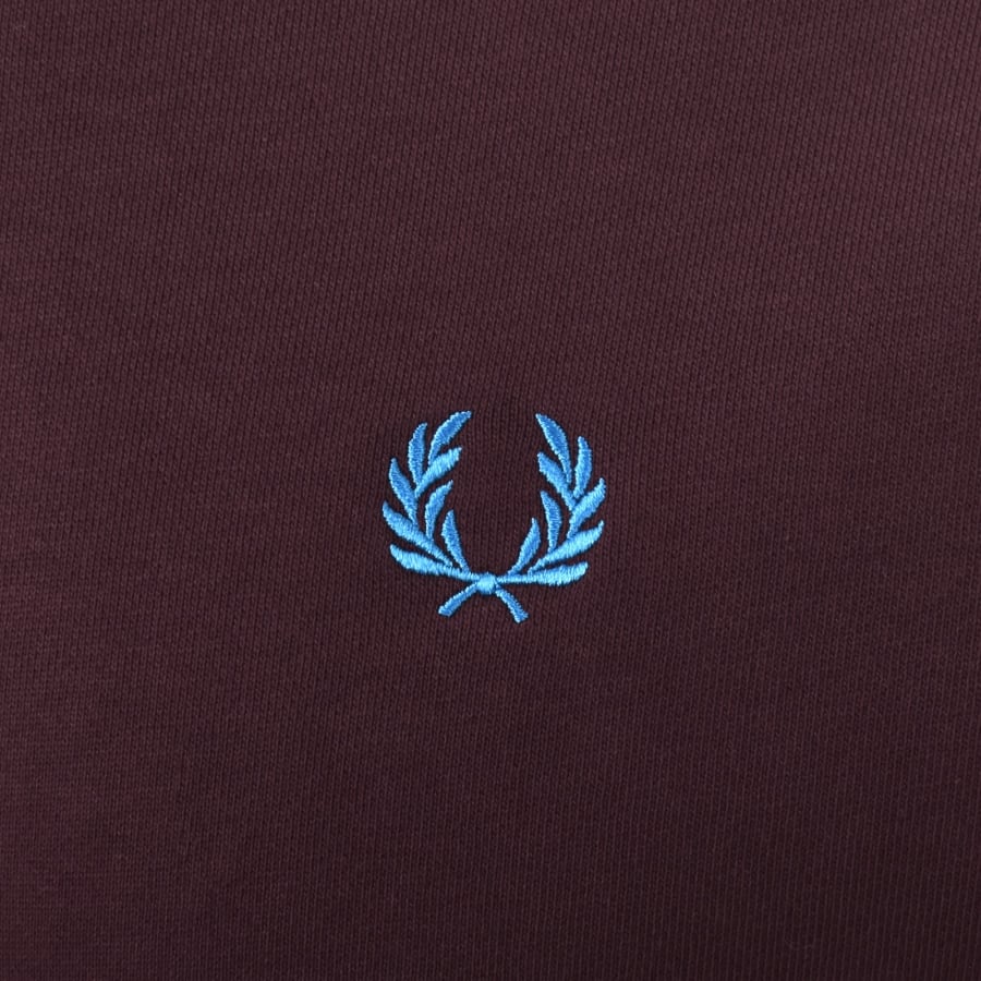 Image number 3 for Fred Perry Crew Neck Sweatshirt Burgundy