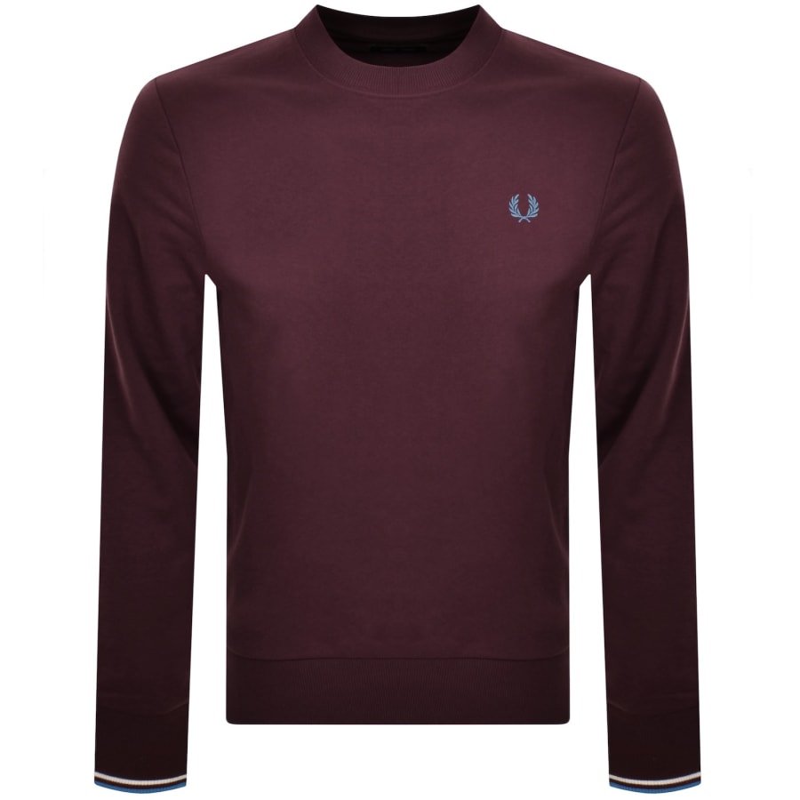 Image number 1 for Fred Perry Crew Neck Sweatshirt Burgundy