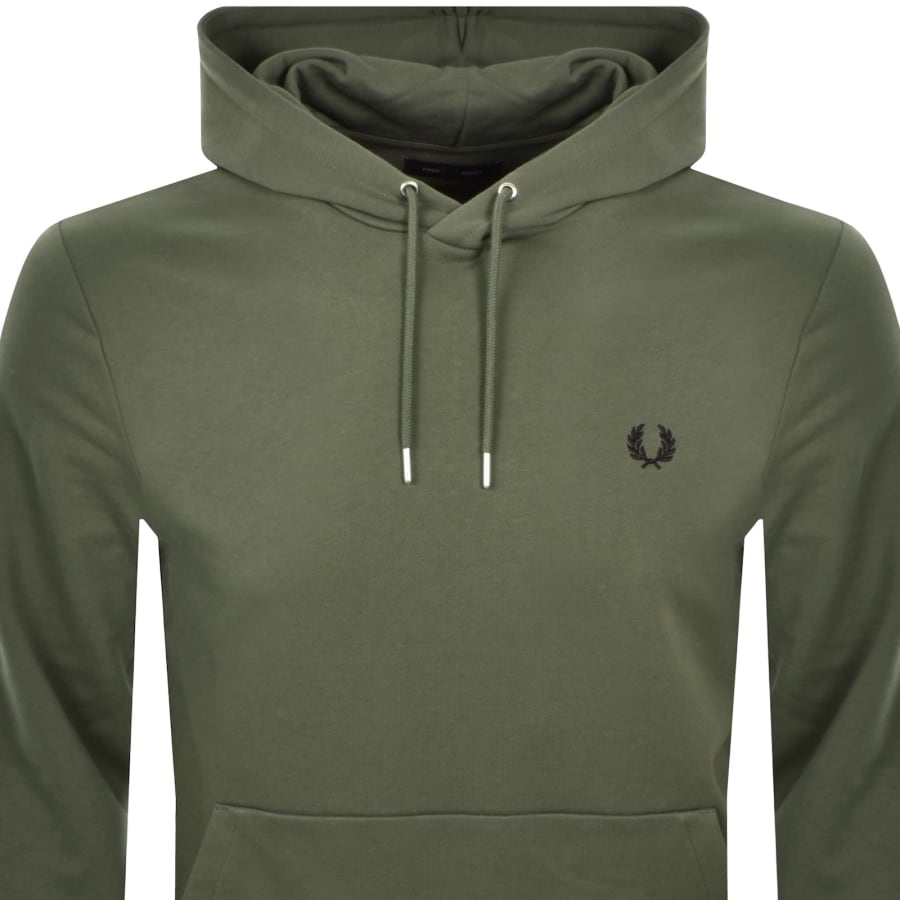 Image number 2 for Fred Perry Tipped Hoodie Wreath Green