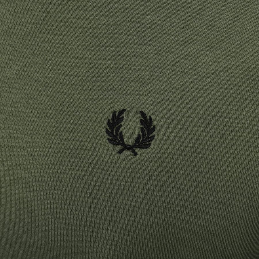 Image number 3 for Fred Perry Tipped Hoodie Wreath Green