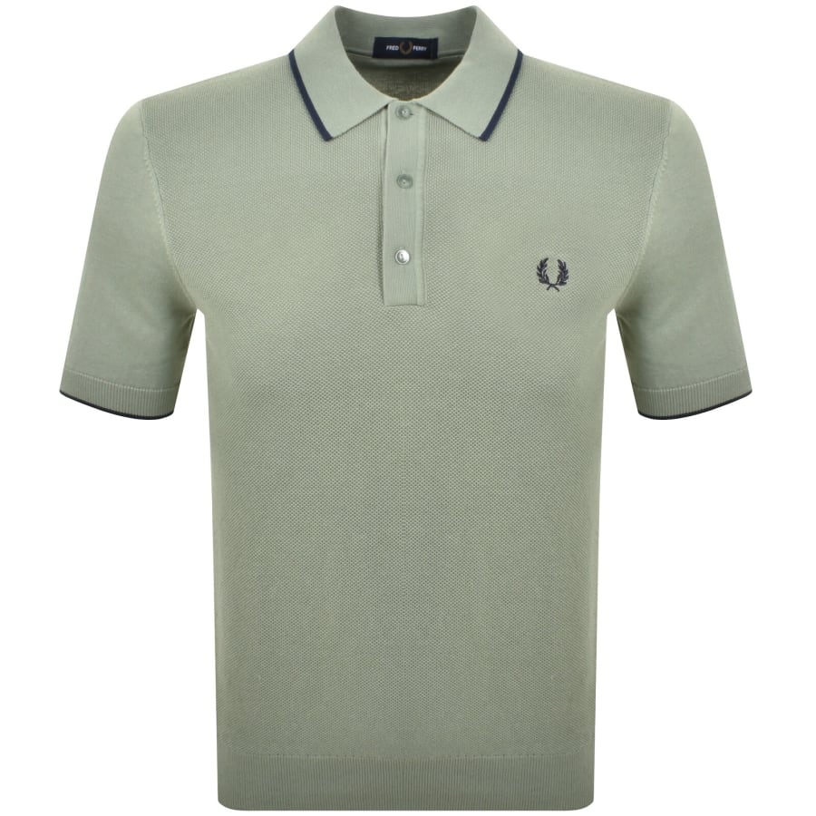 Image number 1 for Fred Perry Knit Polo T Shirt Bayleaf Green