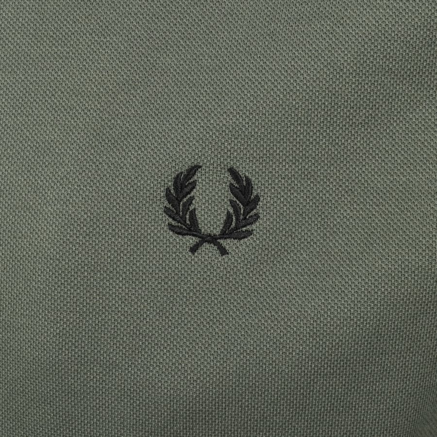Image number 3 for Fred Perry Zip Through Collared Sweatshirt Green