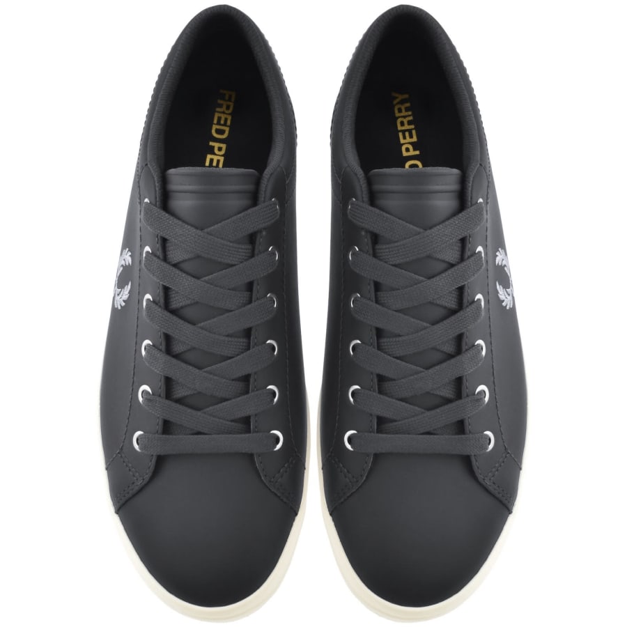 Image number 3 for Fred Perry Baseline Leather Trainers Navy