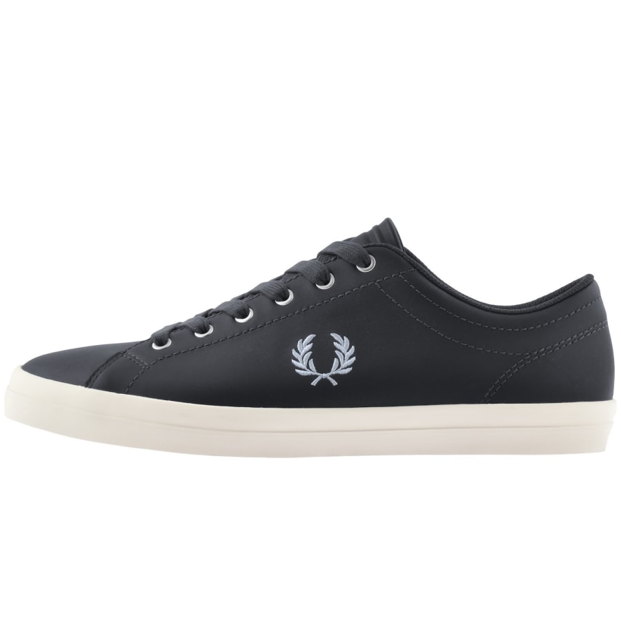 Image number 1 for Fred Perry Baseline Leather Trainers Navy