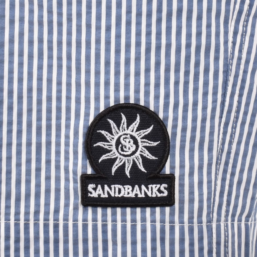 Image number 3 for Sandbanks Seersucker Swim Shorts Navy