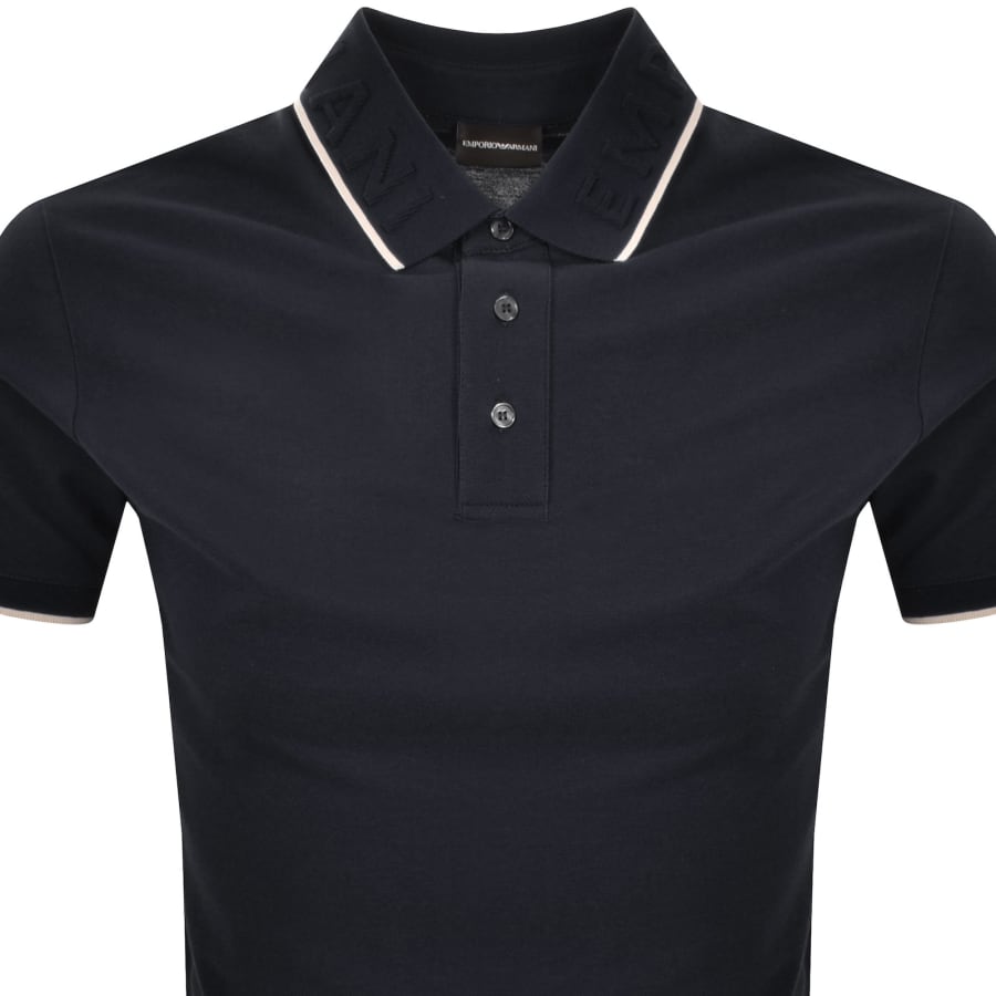 Image number 2 for Emporio Armani Logo Collar Polo Navy