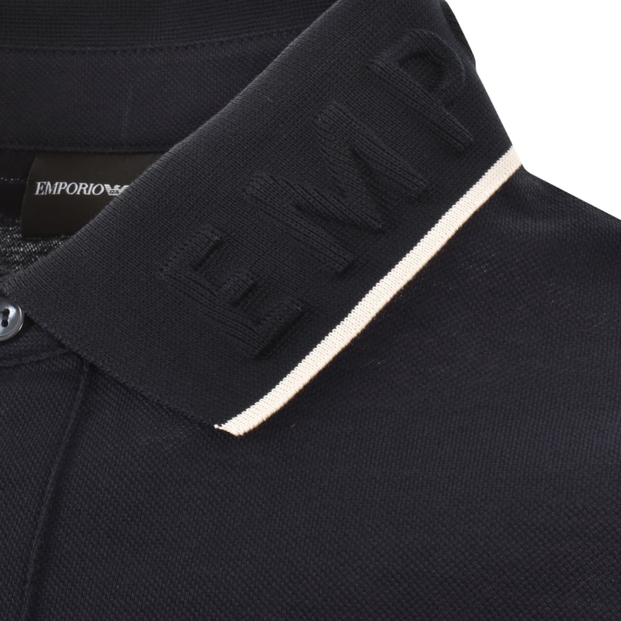 Image number 3 for Emporio Armani Logo Collar Polo Navy