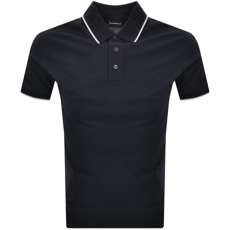 Image number 1 for Emporio Armani Logo Collar Polo Navy