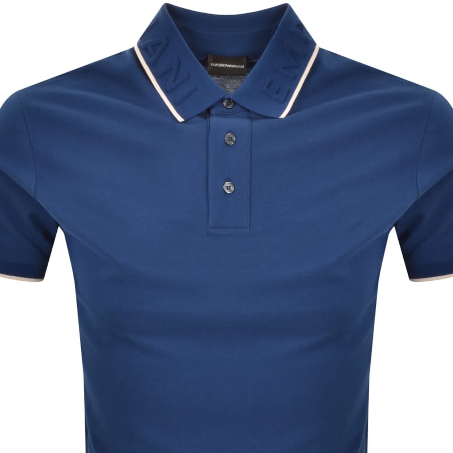 Image number 2 for Emporio Armani Logo Collar Polo Blue