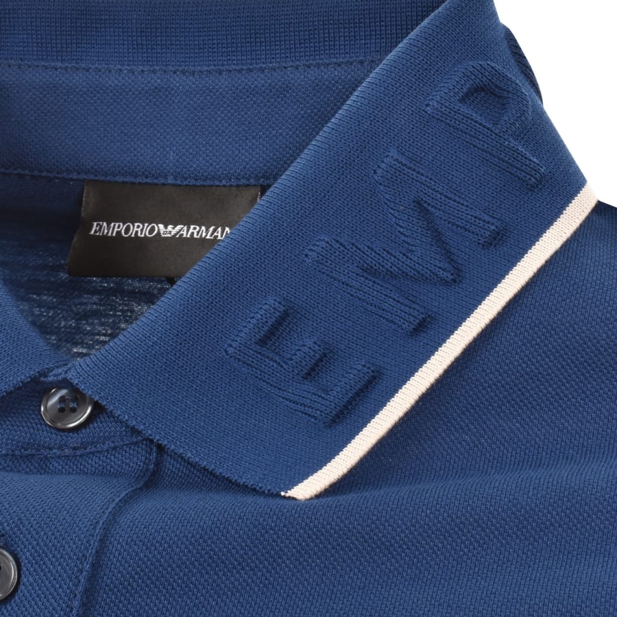 Image number 3 for Emporio Armani Logo Collar Polo Blue