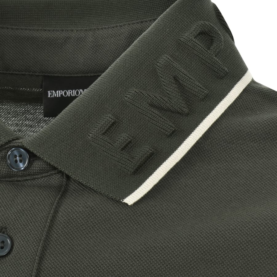 Image number 3 for Emporio Armani Logo Collar Polo Green