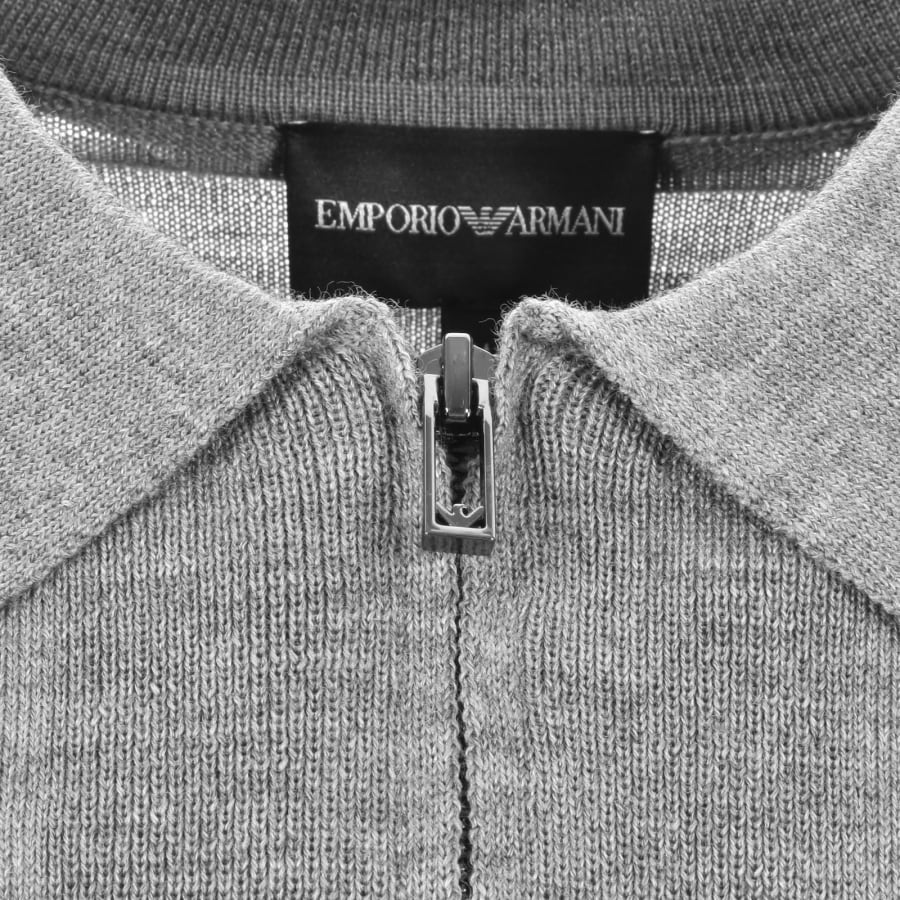 Image number 4 for Emporio Armani Quarter Zip Sweatshirt Grey