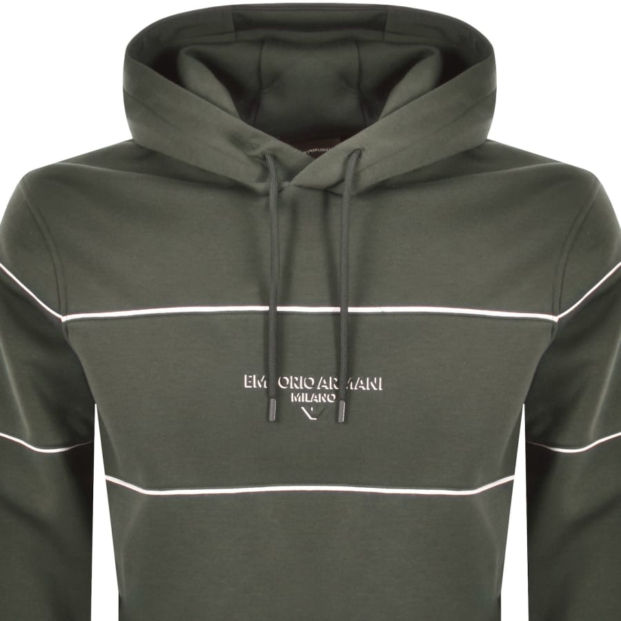 Image number 2 for Emporio Armani Logo Hoodie Green