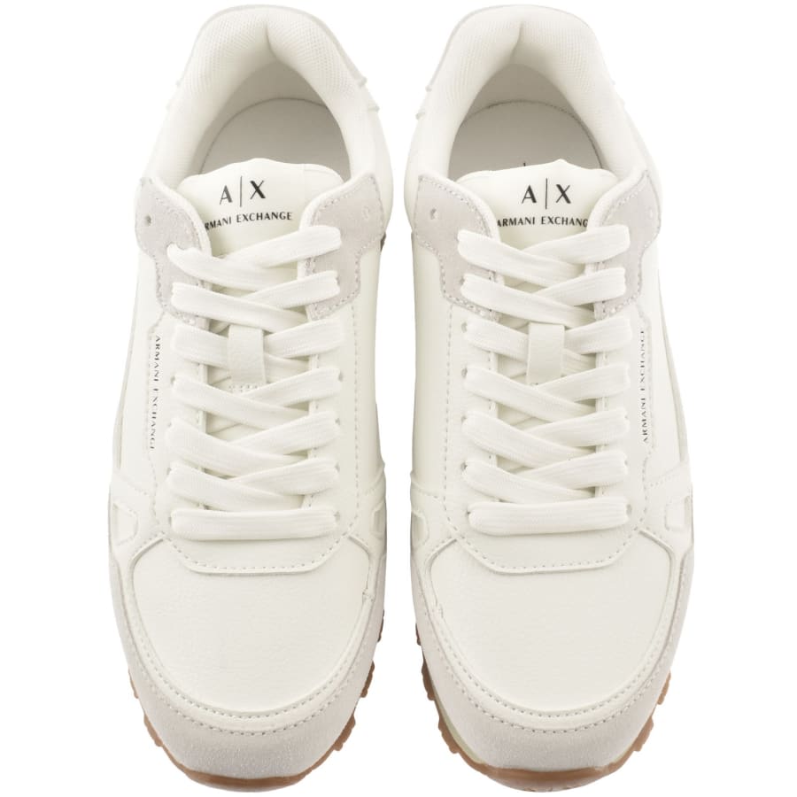 Image number 3 for Armani Exchange Logo Trainers White