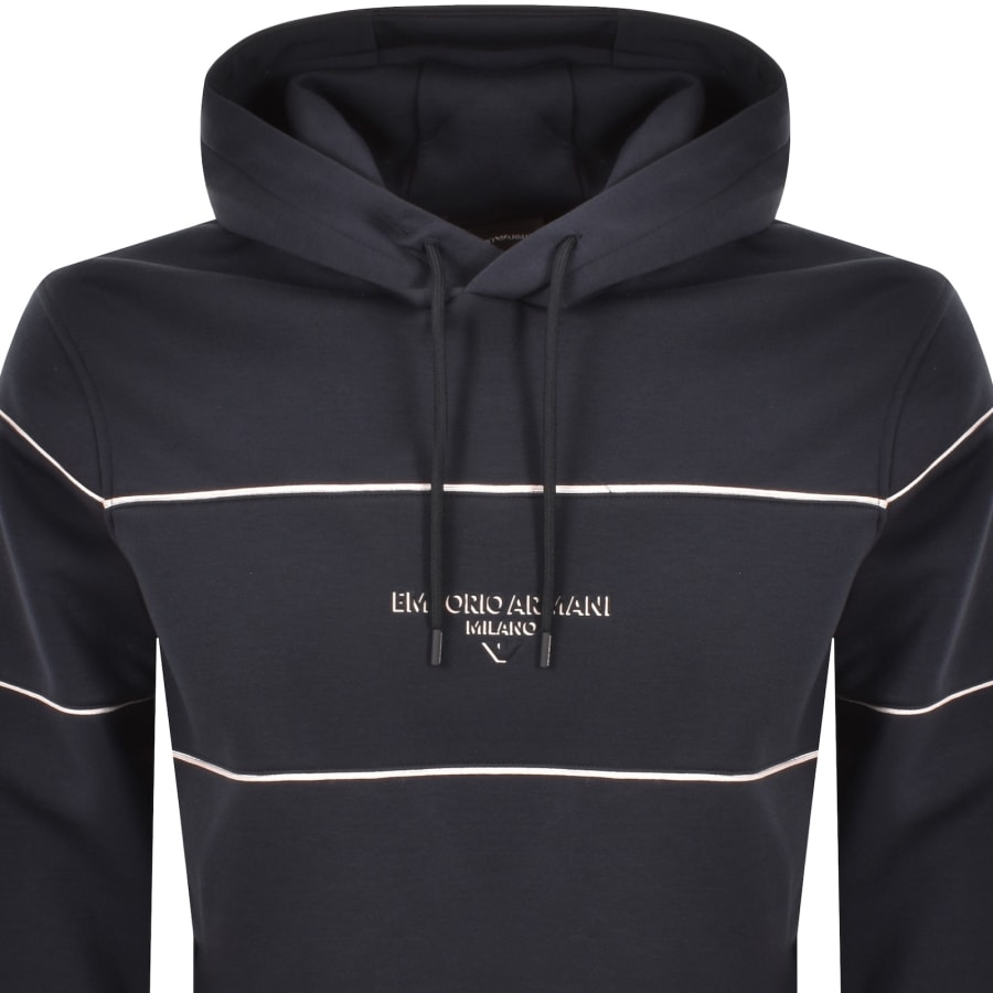 Image number 2 for Emporio Armani Logo Hoodie Navy