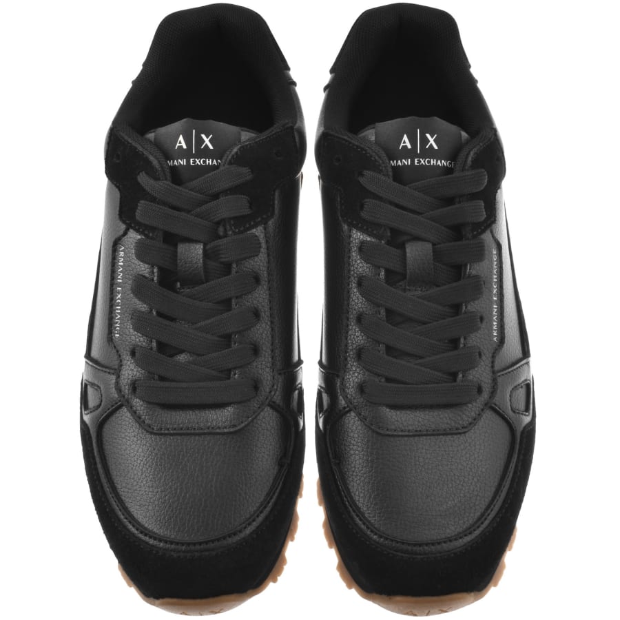 Image number 3 for Armani Exchange Logo Trainers Black