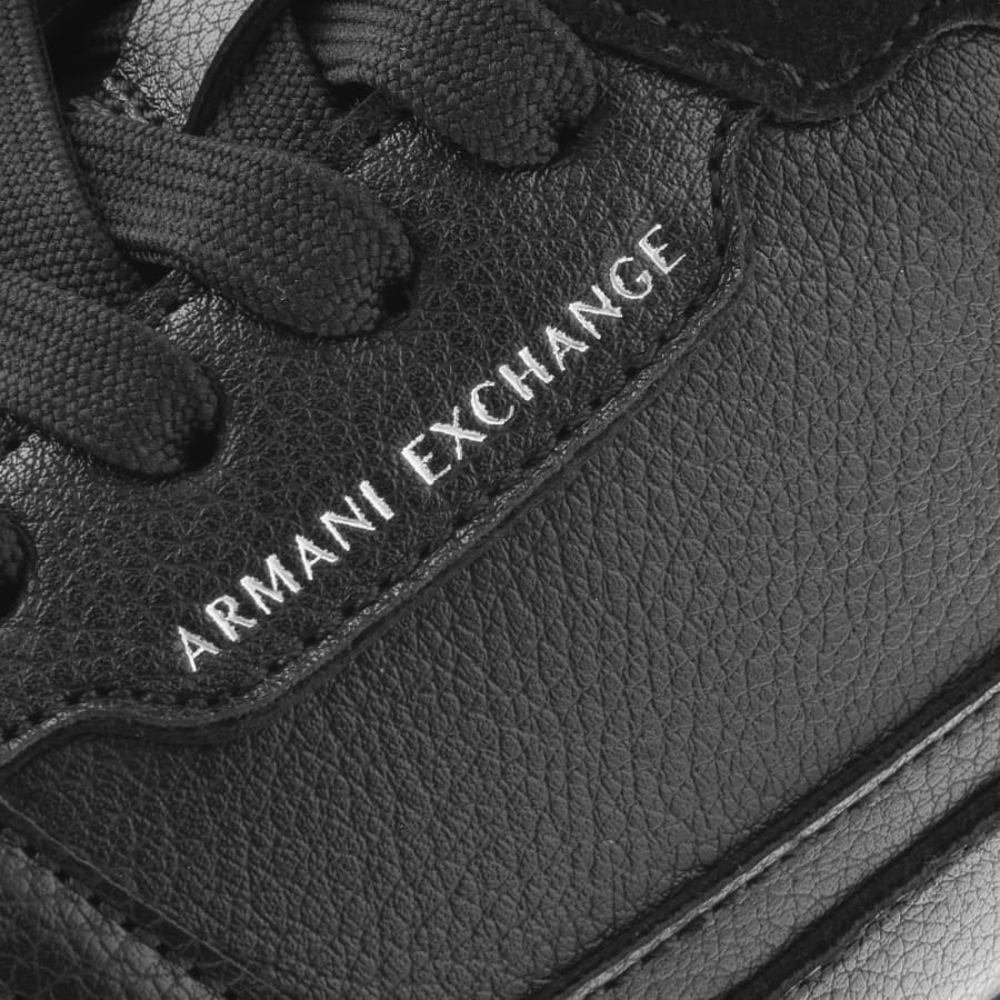Image number 4 for Armani Exchange Logo Trainers Black