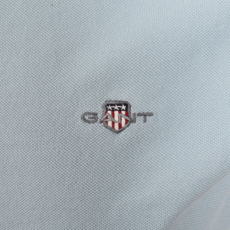 Image number 3 for Gant Regular Fit Shield Pique Polo T Shirt Blue