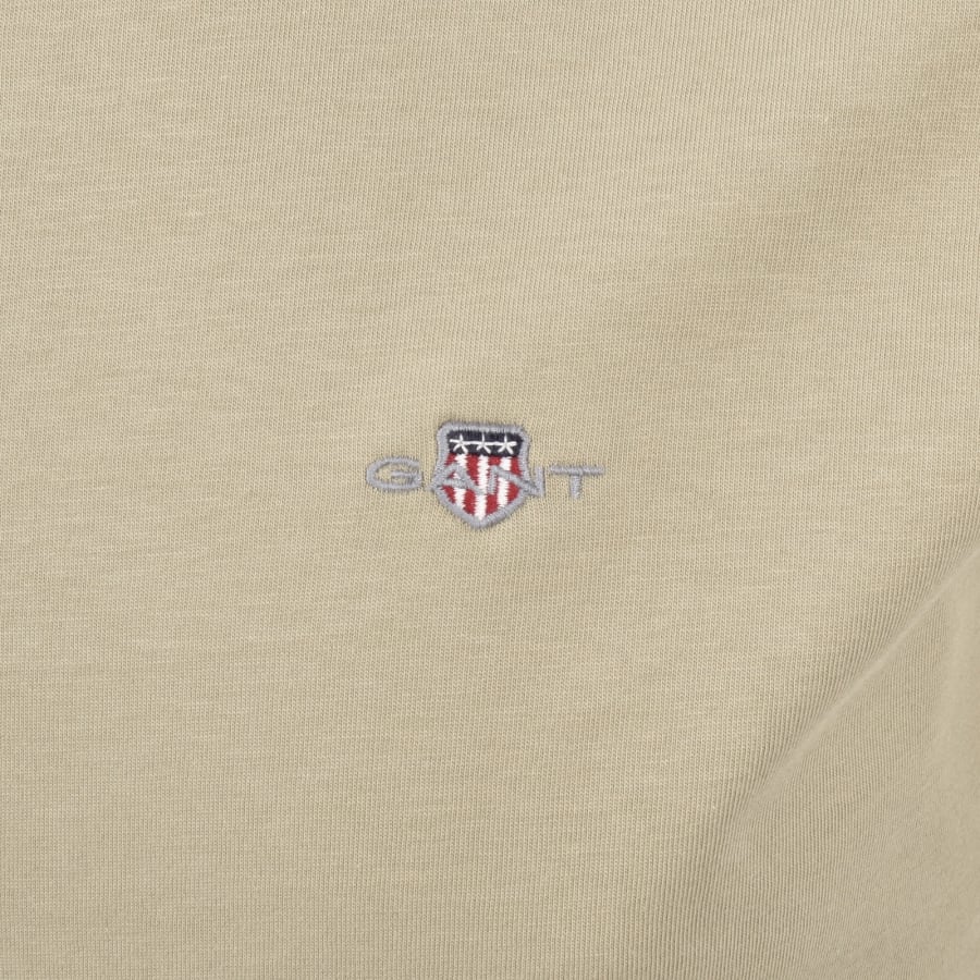 Image number 3 for Gant Original Regular Shield T Shirt Beige