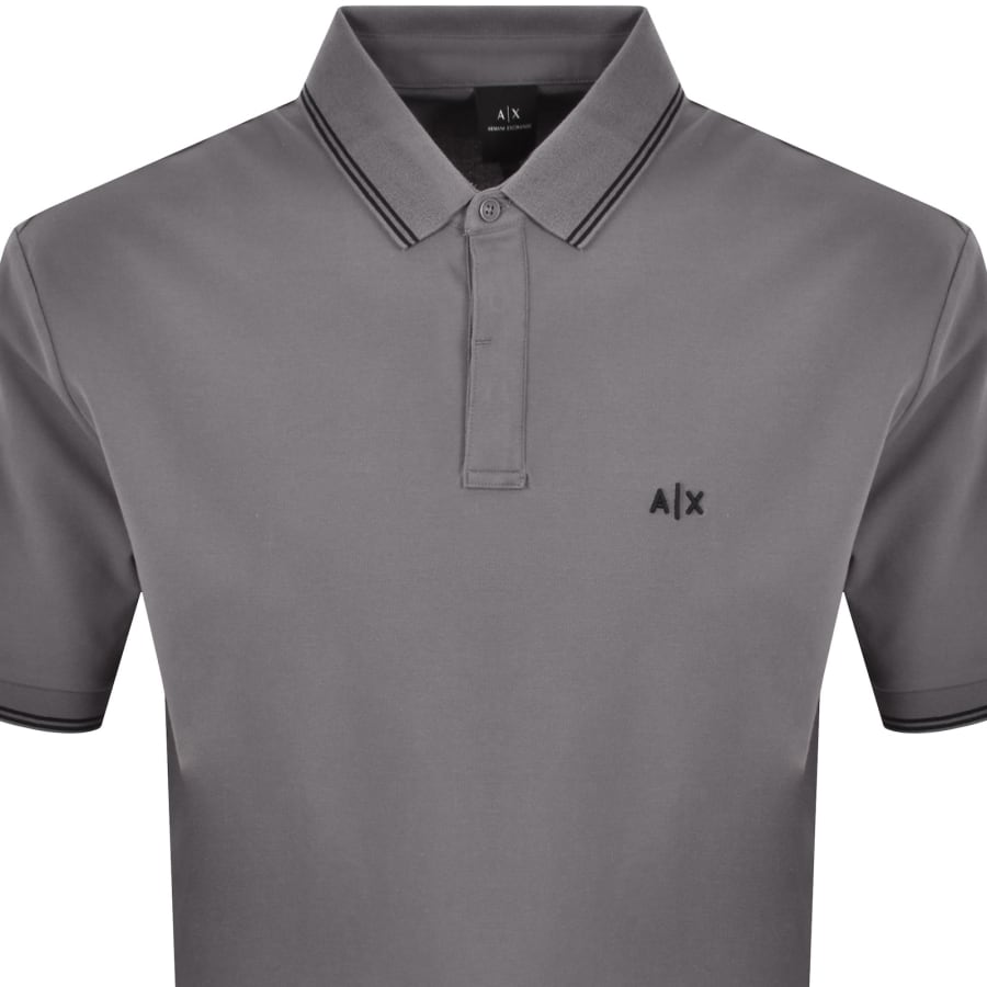 Image number 2 for Armani Exchange Polo T Shirt Dark Gull Grey