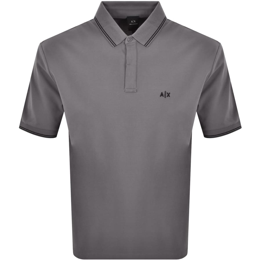 Image number 1 for Armani Exchange Polo T Shirt Dark Gull Grey