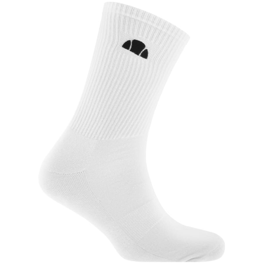 Image number 2 for Ellesse Alacre 3 Pack Crew Socks White