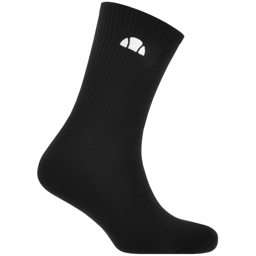 Image number 2 for Ellesse Alacre 3 Pack Crew Socks Black