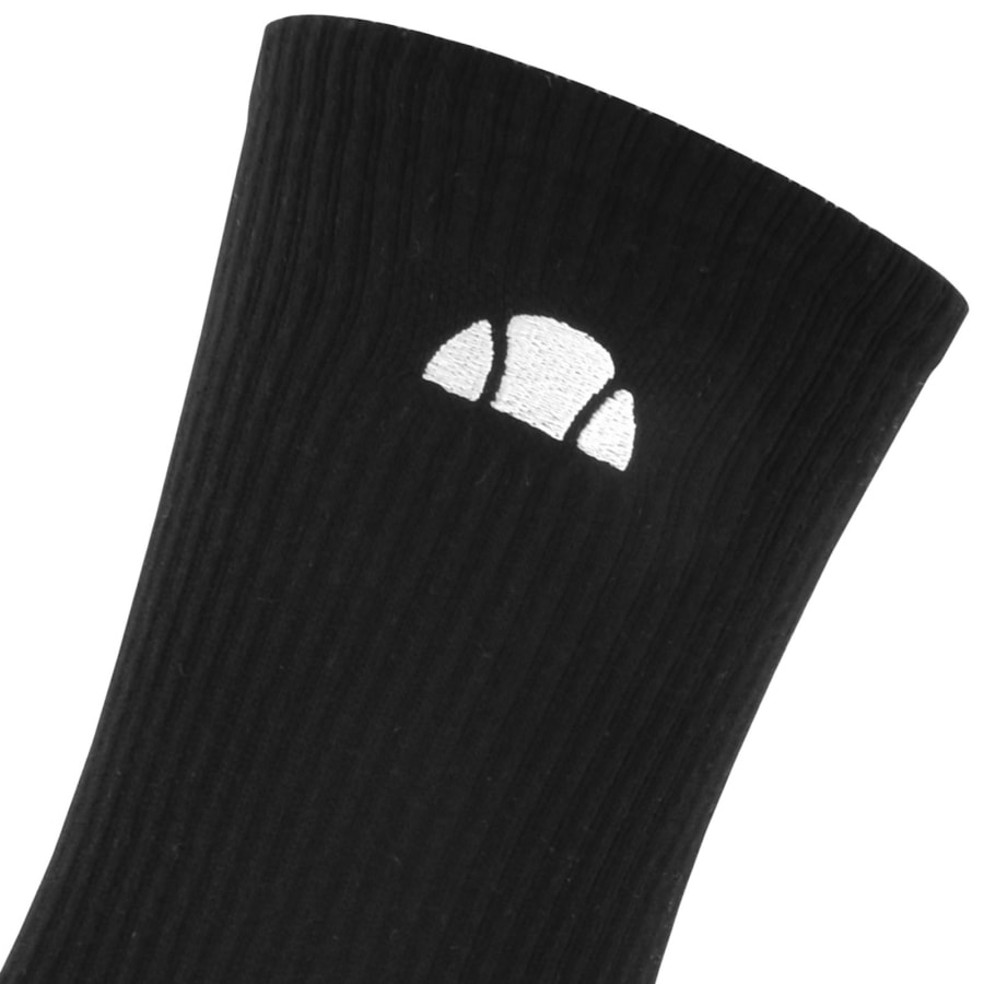 Image number 3 for Ellesse Alacre 3 Pack Crew Socks Black