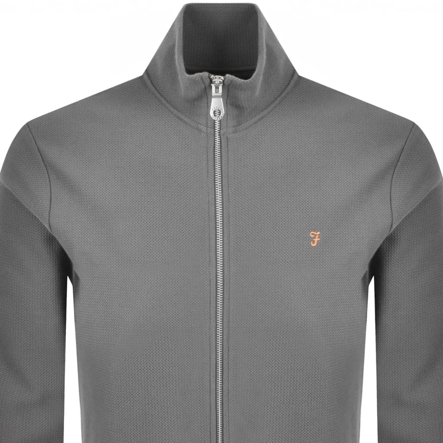 Image number 2 for Farah Seaton Zip Sweatshirt Grey