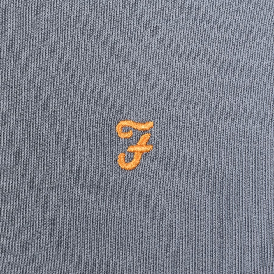 Image number 3 for Farah Jim Quarter Zip Sweatshirt Blue