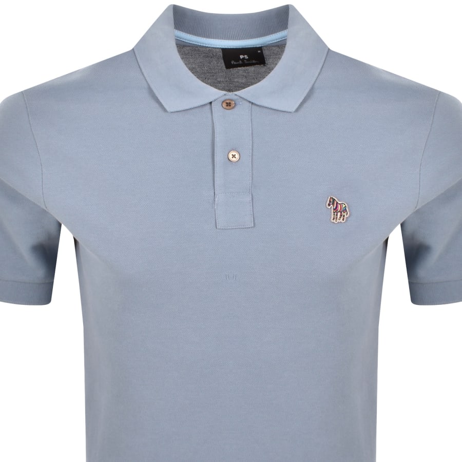 Image number 2 for Paul Smith Zebra Logo Badge Polo T Shirt Blue