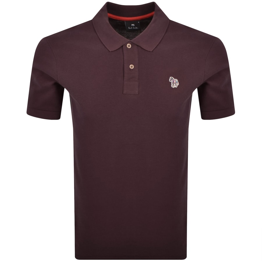 Image number 1 for Paul Smith Zebra Logo Badge Polo T Shirt Burgundy