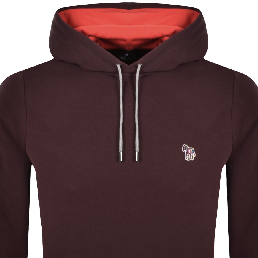 Image number 2 for Paul Smith Pullover Zebra Hoodie Burgundy
