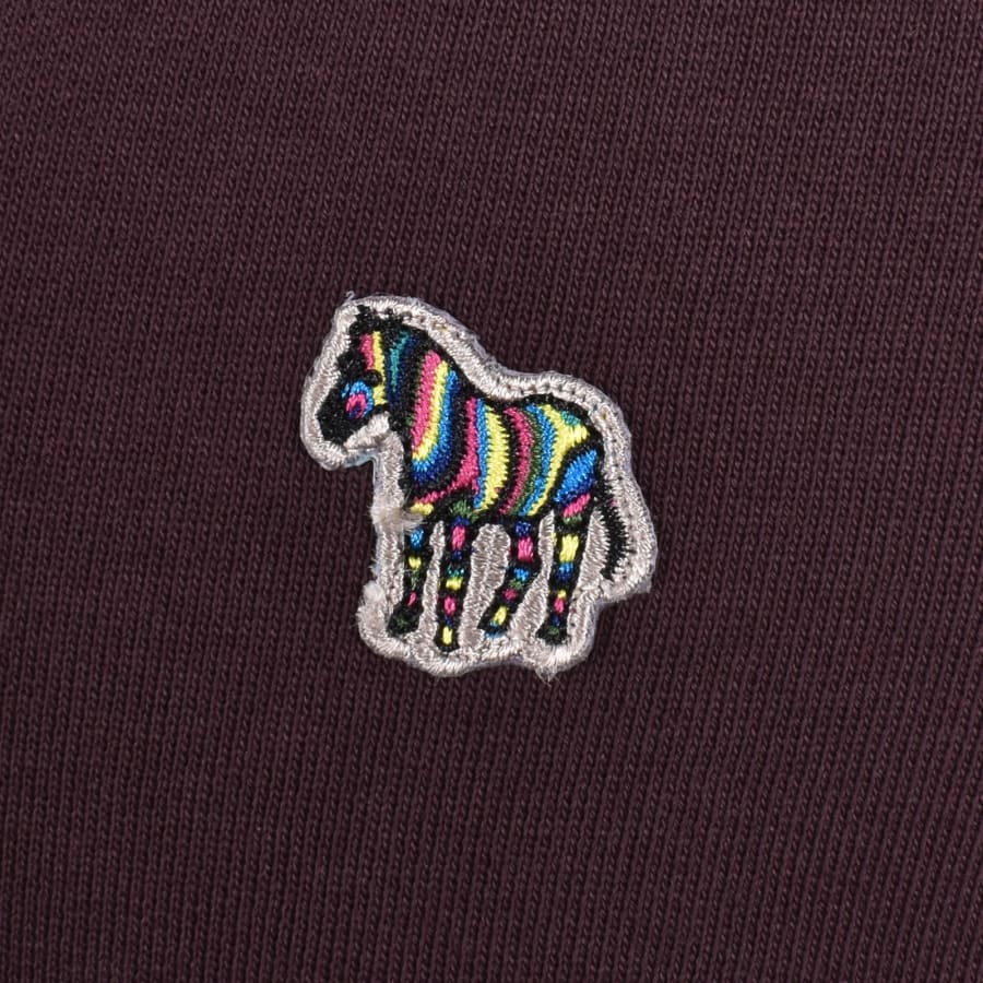 Image number 3 for Paul Smith Half Zip Zebra Sweatshirt Burgundy
