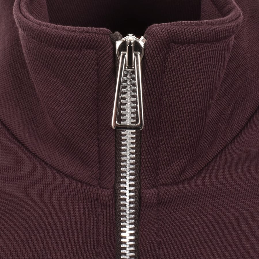 Image number 4 for Paul Smith Half Zip Zebra Sweatshirt Burgundy