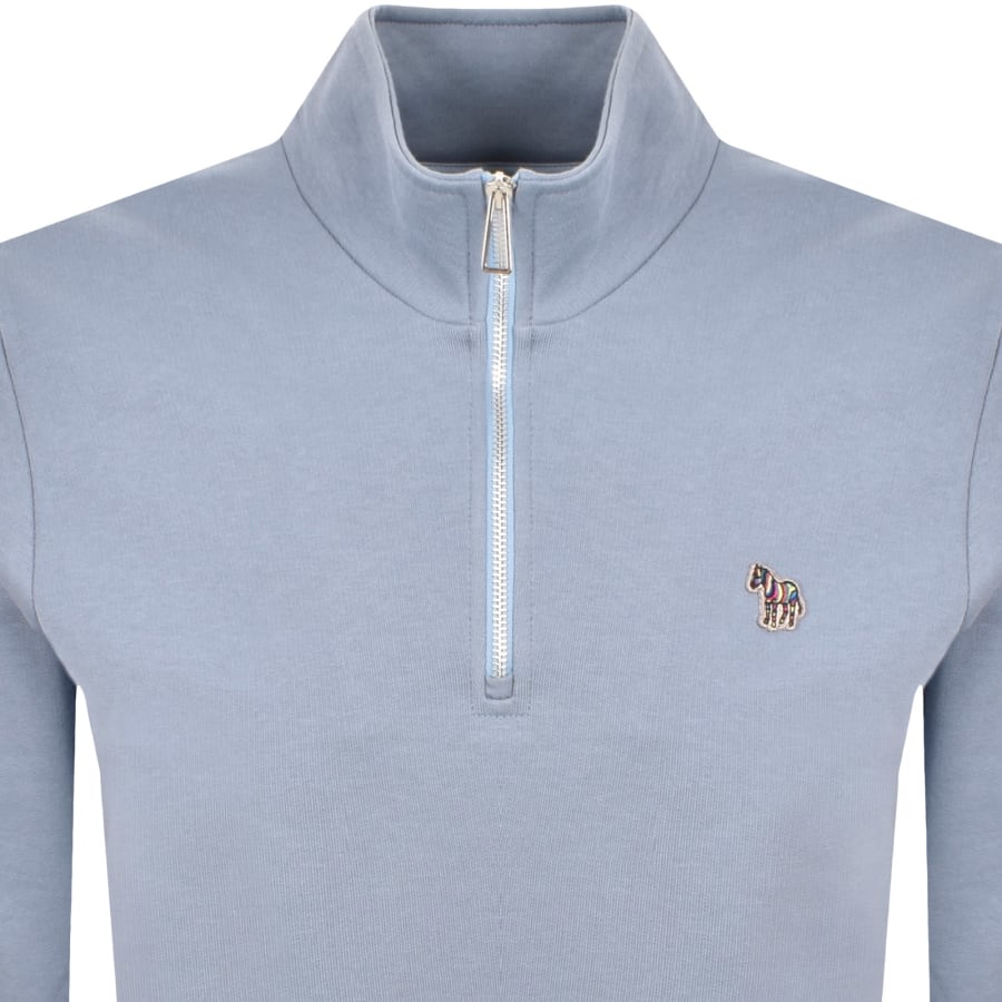 Image number 2 for Paul Smith Half Zip Zebra Sweatshirt Blue