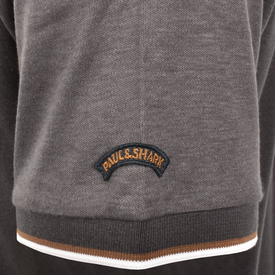 Image number 3 for Paul And Shark Logo Polo T Shirt Grey