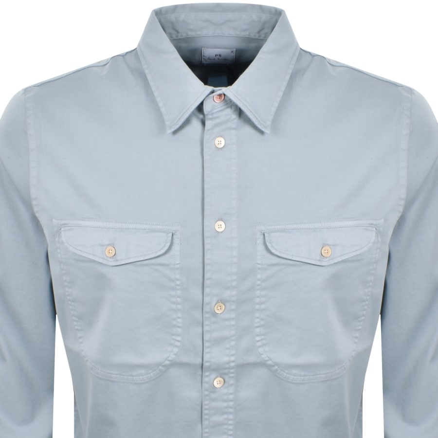 Image number 2 for Paul Smith Casual Fit Long Sleeved Shirt Blue