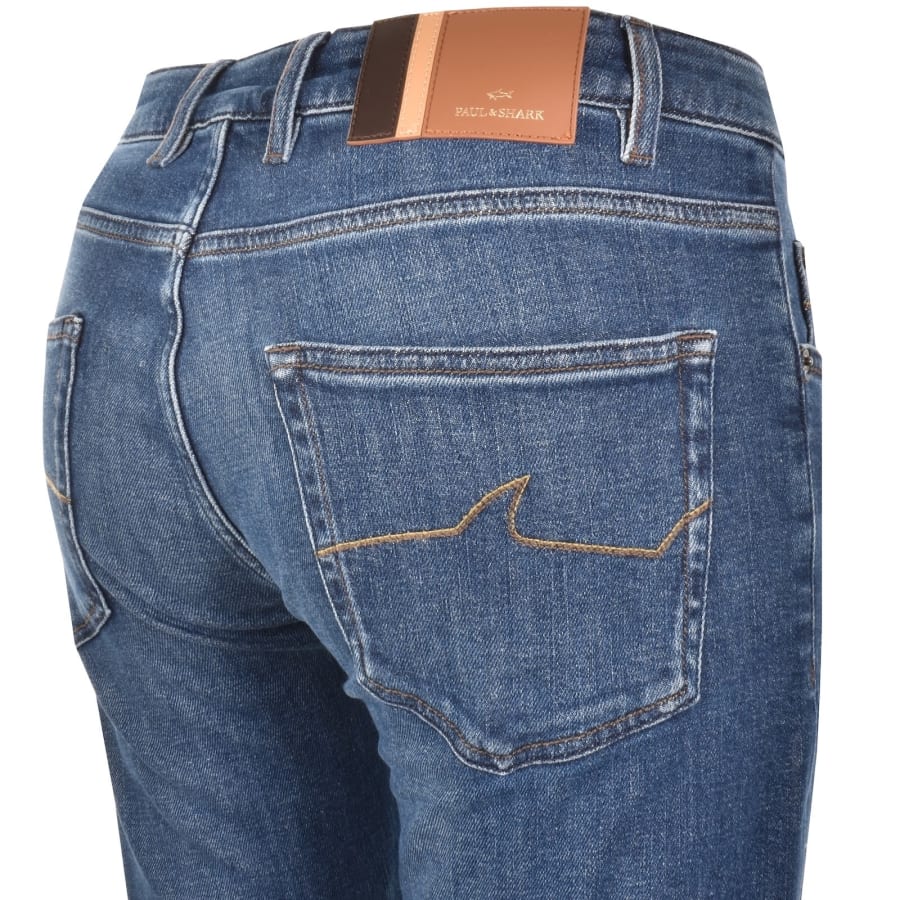 Image number 4 for Paul And Shark Winter Stretch Jeans Mid Wash Blue