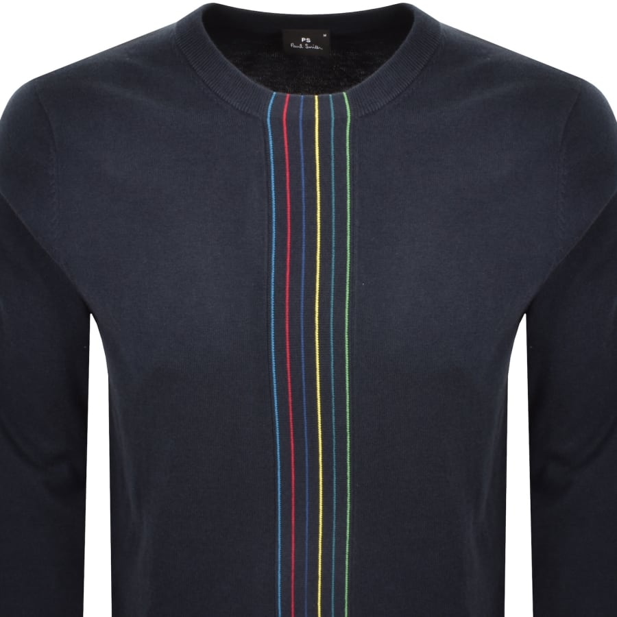 Image number 2 for Paul Smith Crew Neck Knit Jumper Navy