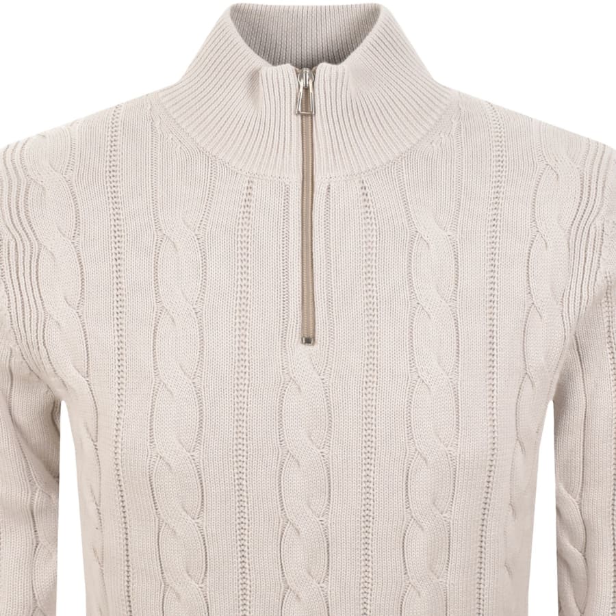 Image number 2 for Paul Smith Half Zip Knit Jumper Cream