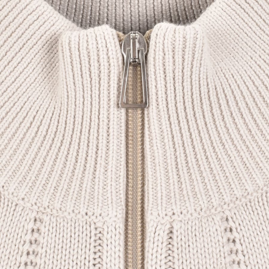 Image number 4 for Paul Smith Half Zip Knit Jumper Cream