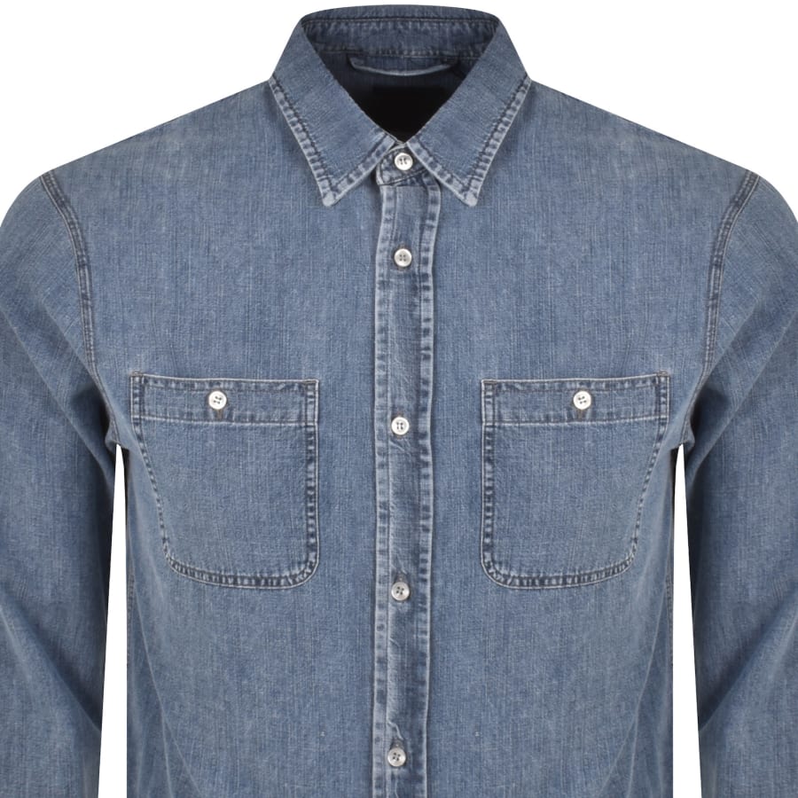 Image number 2 for Paul And Shark Denim Overshirt Light Wash Blue