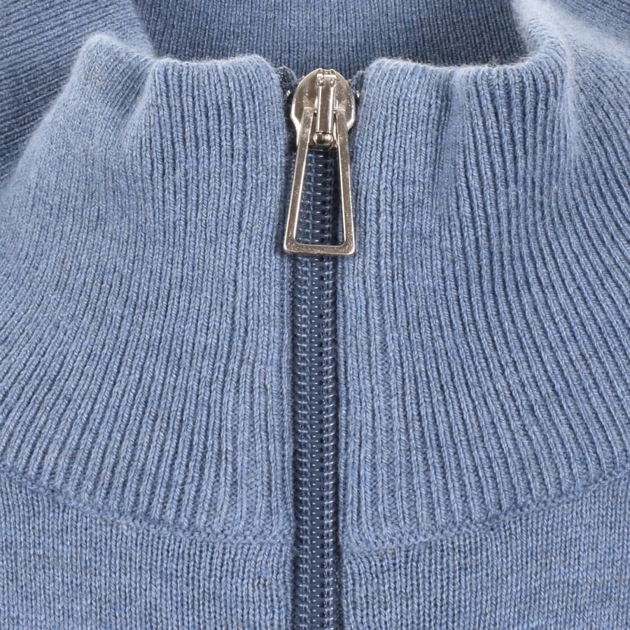 Image number 4 for Paul Smith Half Zip Zebra Logo Jumper Blue