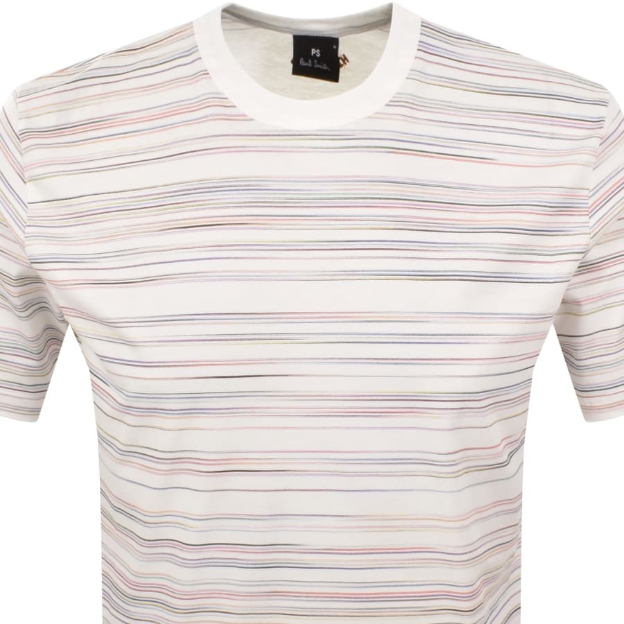 Image number 2 for Paul Smith Stripe Logo T Shirt White
