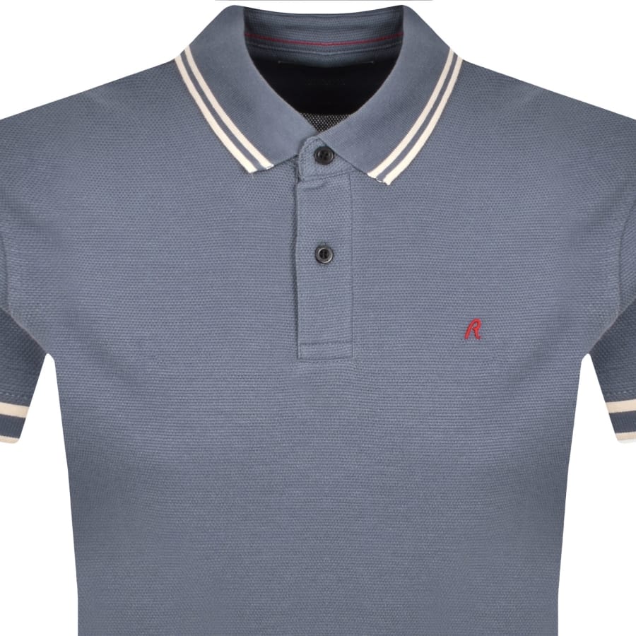 Image number 2 for Replay Short Sleeved Logo Polo T Shirt Blue