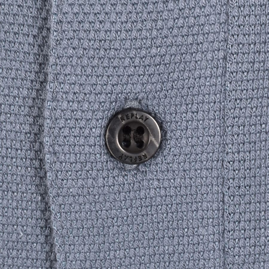 Image number 4 for Replay Short Sleeved Logo Polo T Shirt Blue