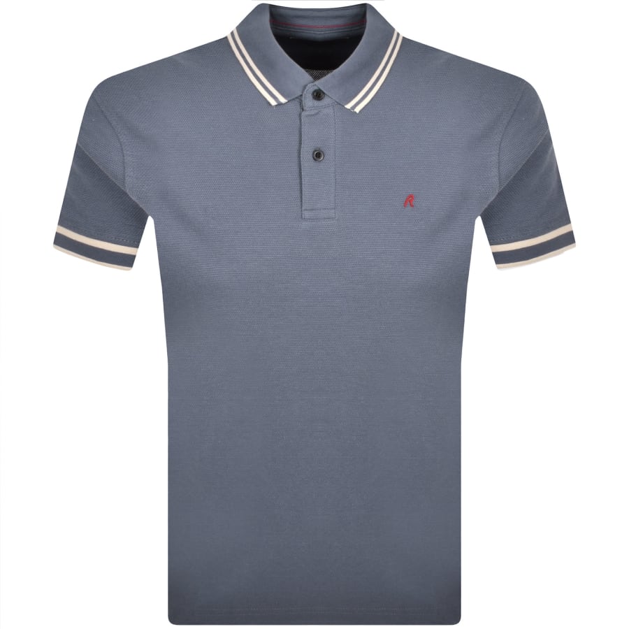 Image number 1 for Replay Short Sleeved Logo Polo T Shirt Blue