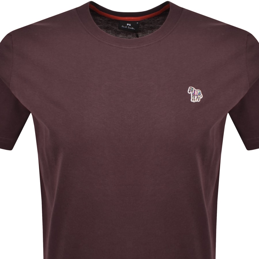 Image number 2 for Paul Smith Zebra Logo T Shirt Burgundy